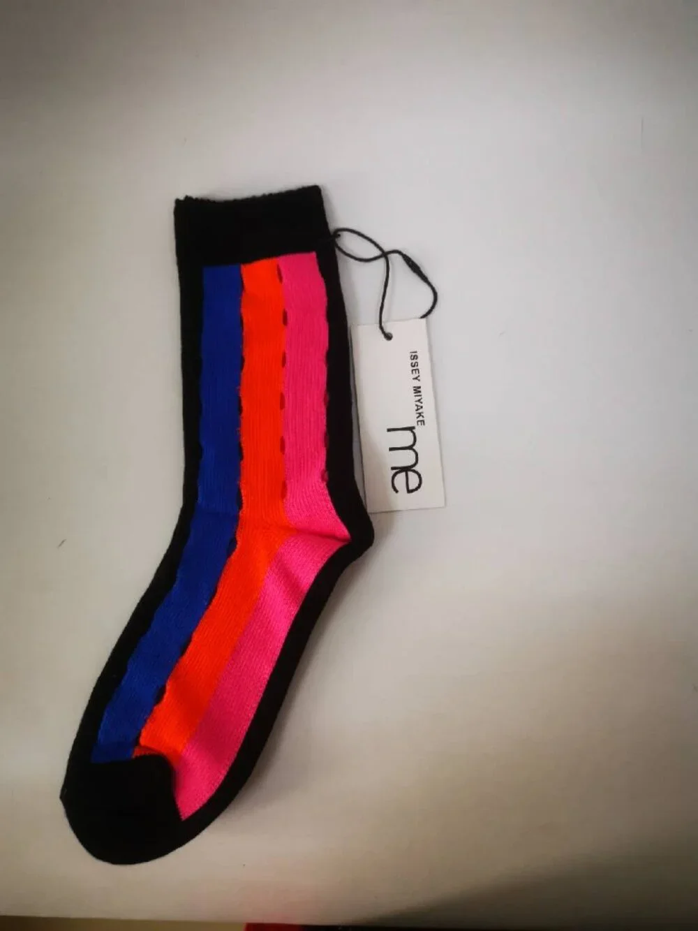 ISSEY MIYAKE ME Stylish Rainbow Socks, Mid-calf Dopamine Colorful Socks for Wome